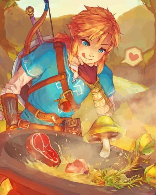 Link Breath Of The Wild Cooking Paint By Number.png