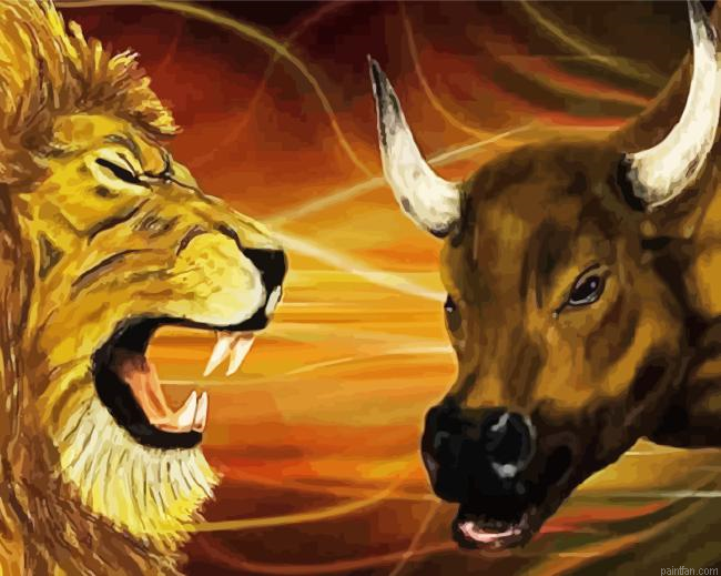 Lion And Bull Art Paint By Numbers.png