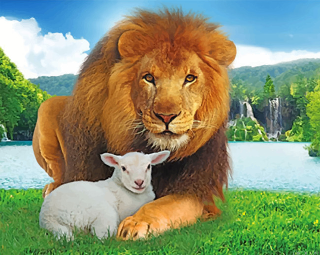 Lion And Lamb Paint By Number.png