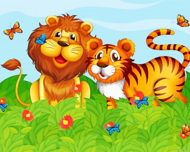 Lion And Tiger Paint By Numbers.png