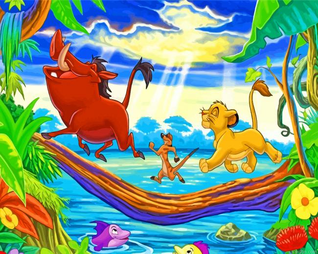 Lion King Baby Simba And Friends Paint By Number.png