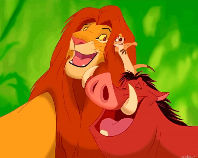 Lion King Timon And Pumbaa Paint By Number.png