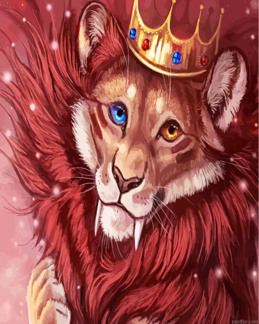 Lion King With Crown Paint By Number.png