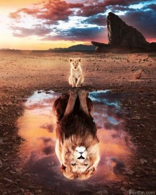 Lion Reflection Paint By Numbers.png