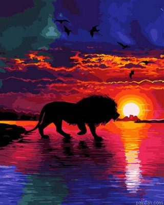 Lion At Sunset Paint By Numbers.png