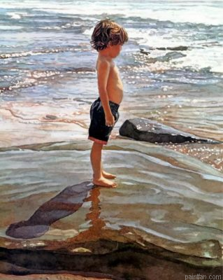 Little Boy On The Beach Steve Hanks Paint By Number.png