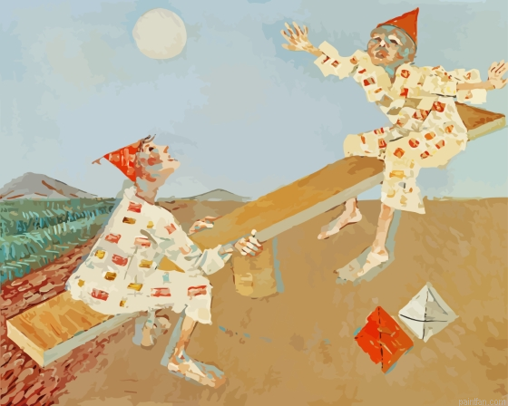 Little Clowns On Seesaw By Candido Paint By Numbers.png