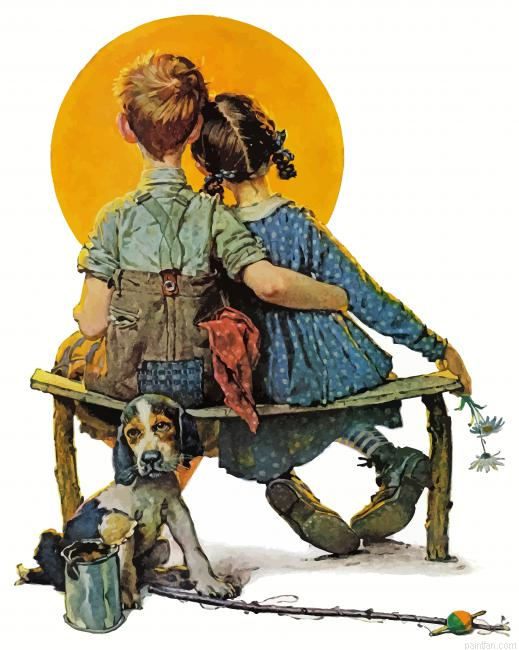 Little Couple Norman Rockwell Paint By Number.png