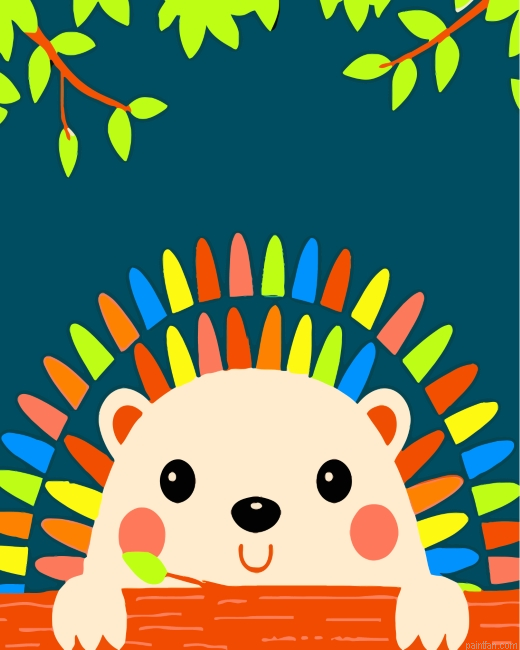 Little Cute Hedgehog Paint By Number.png