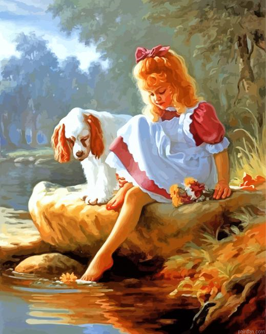 Little Girl And Dog Paint By Number.png