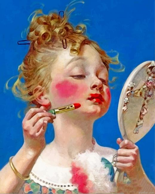 Little Girl Doing Make Up Paint By Number.png