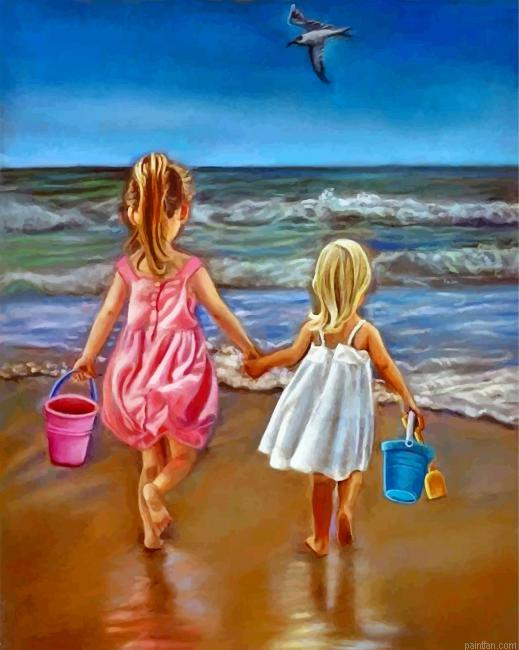Little Girls In Beach Paint By Numbers.png