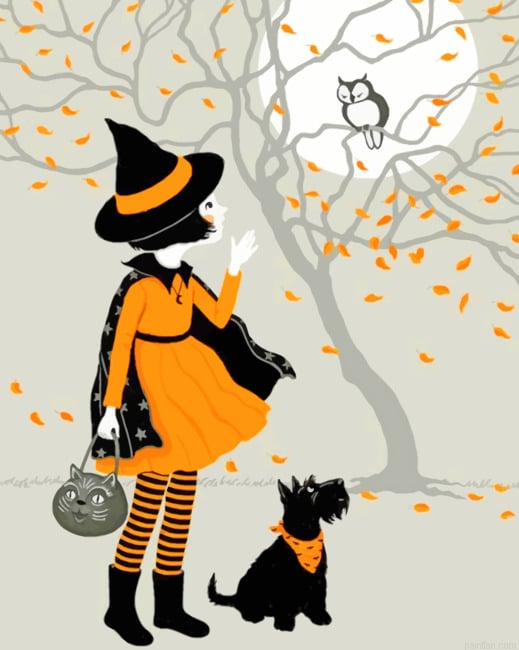 Little Halloween Witch New Paint By Numbers.png