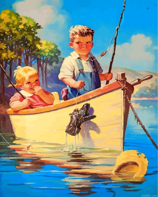 Little Kids On Boat Paint By Number.png