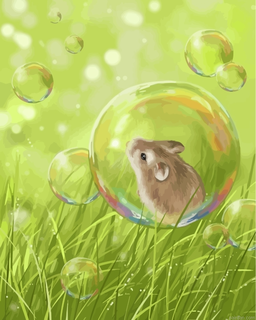 Little Mouse Inside Soap Bubble Paint By Number.png