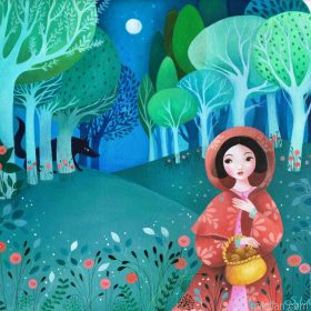 Little Red Riding Hood Cartoon Paint By Numbers.png