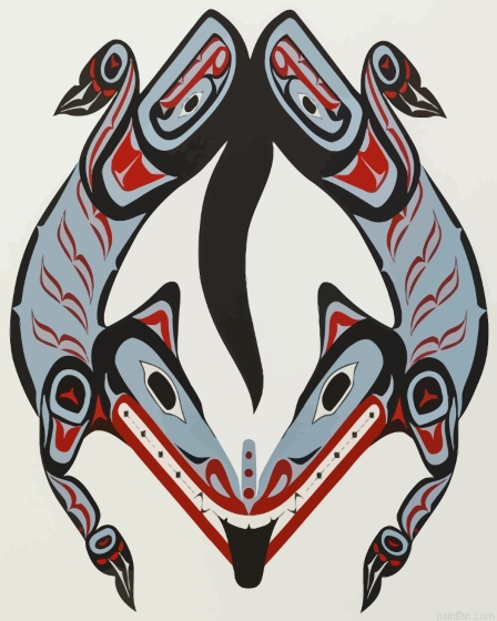 Lizards Haida Art Paint By Numbers.png