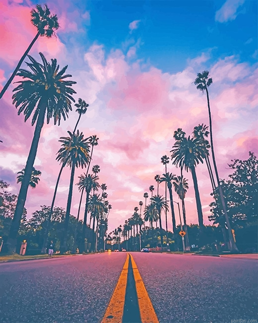 Los Angeles California Sunset New Paint By Numbers.png
