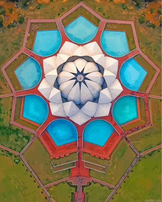 Lotus Temple In New Delhi Paint By Number.png