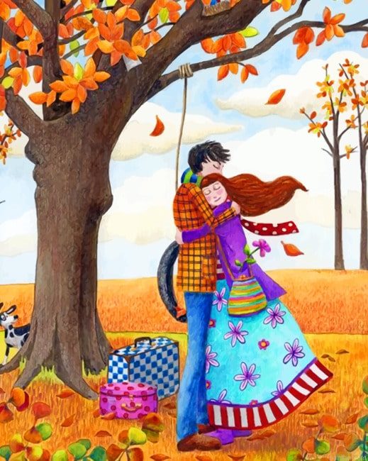 Love In Autumn Illustration Paint By Numbers.png