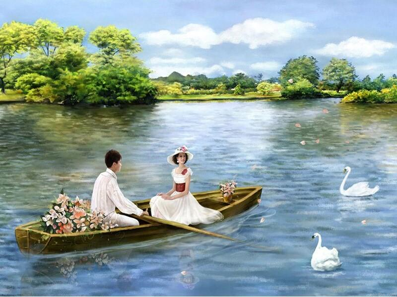 Lovers In Boat Paint By Numbers.png