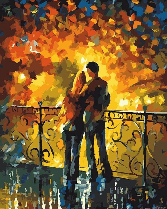 Lovers In Bridge Paint By Numbers.png