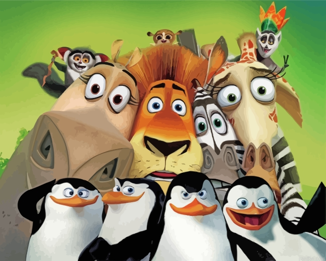 Madagascar Animation Animals Paint By Number.png