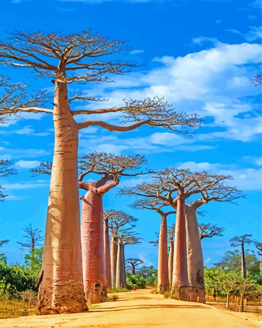 Madagascar Baobabs Trees Paint By Number.png