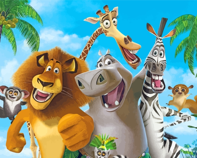 Madagascar Funny Animals Paint By Number.png