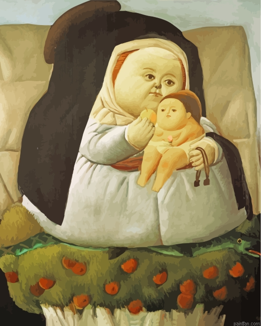 Madonna With Child Fernando Botero Paint By Number.png
