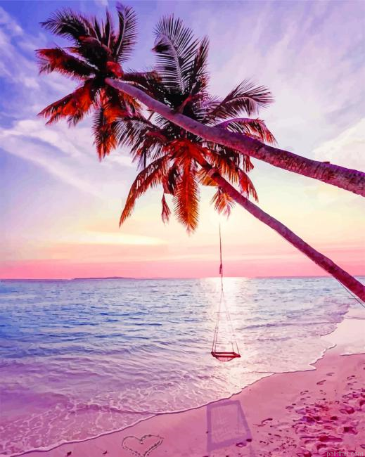 Maldive Beach Sunset New Paint By Numbers.png