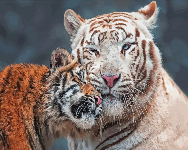 Mama Tiger And Baby Paint By Numbers.png