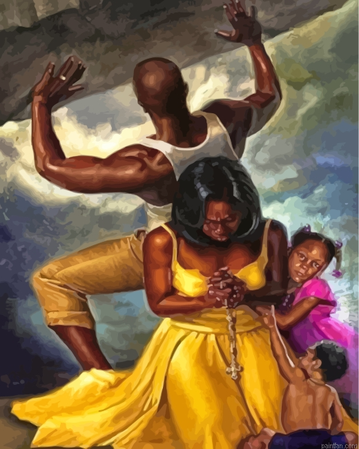 Man Protectinng His Family Paint By Number.png
