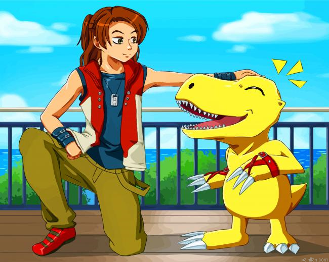 Masaru And Agumon Paint By Number.png