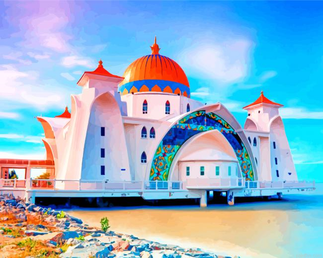 Melaka Straits Mosque Malaysia Paint By Number.png
