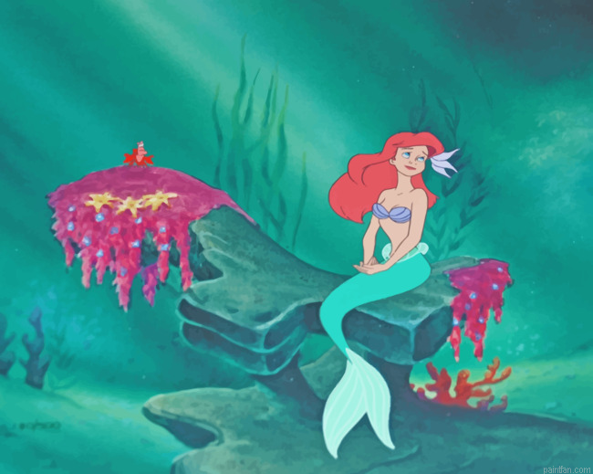 Mermaid Ariel Paint By Numbers.png