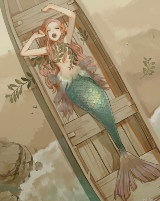 Mermaid On A Boat New Paint By Numbers.png