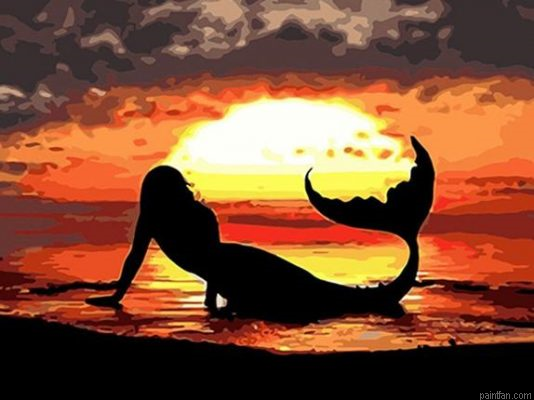 Mermaid Sunset Paint By Numbers.png