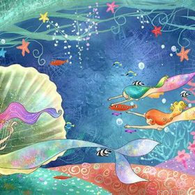 Mermaid In Shell Paint By Numbers.png