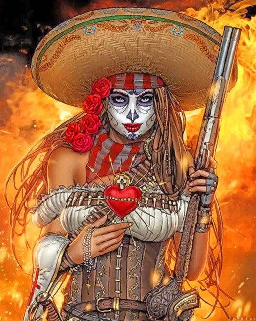 Mexican Sugar Woman Skulls Paint By Numbers.png