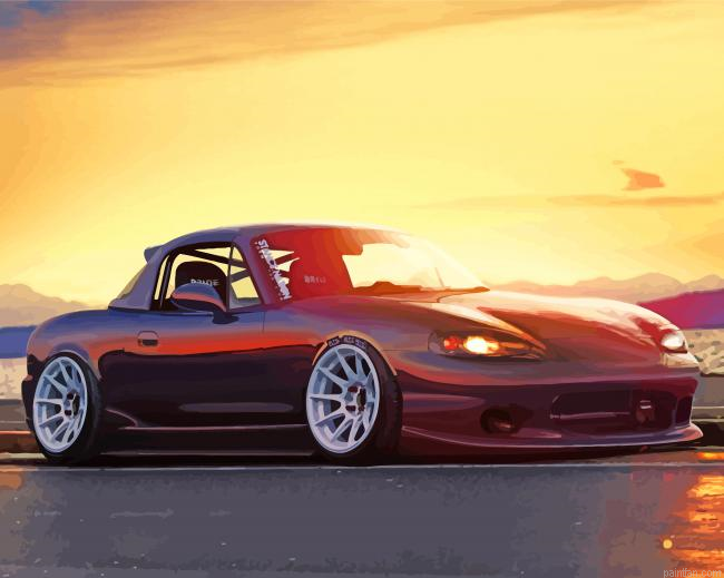 Miata At Sunset Paint By Numbers.png