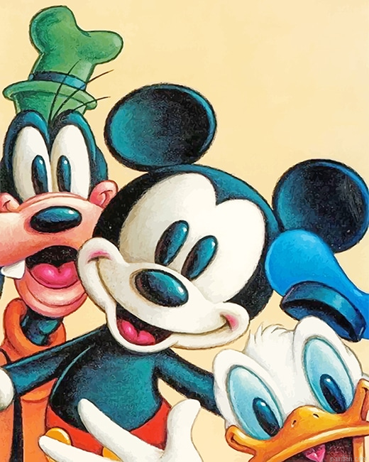 Mickey Mouse Goofy And Donald Duck New Paint By Number.png