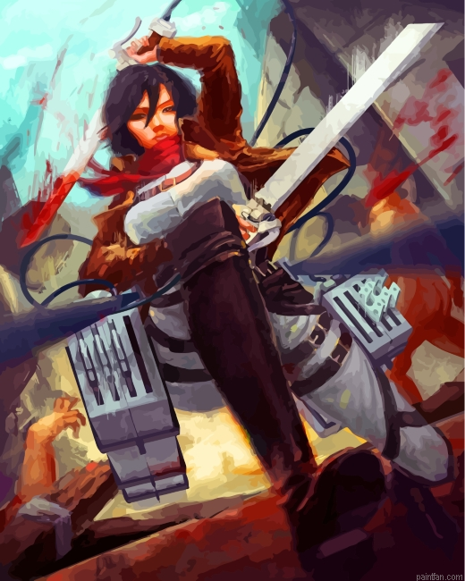 Mikasa Ackerman Attack On Titan Paint By Number.png