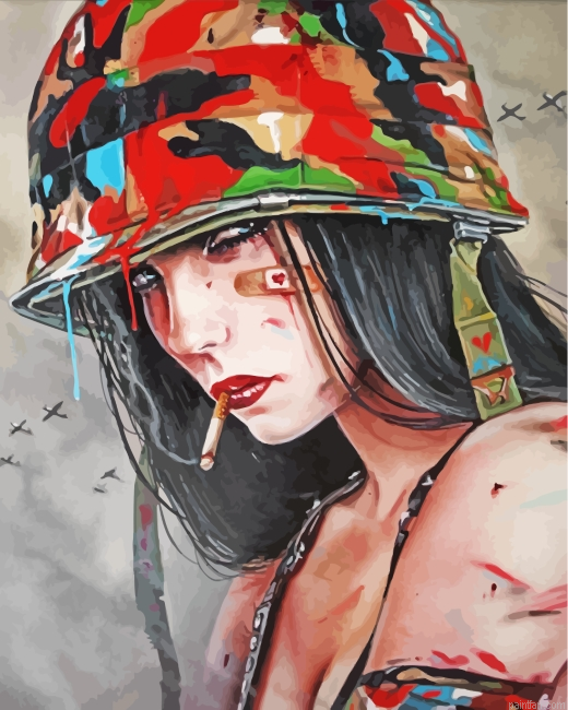 Military Lady Paint By Number.png