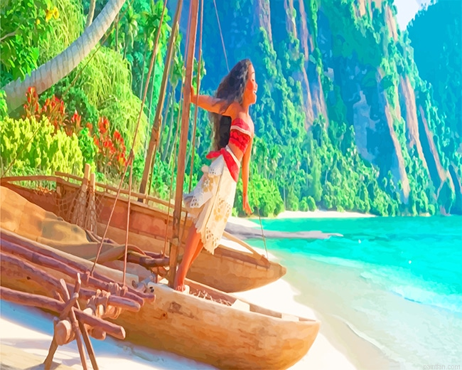 Moana Singing Boat Shore Paint By Numbers.png