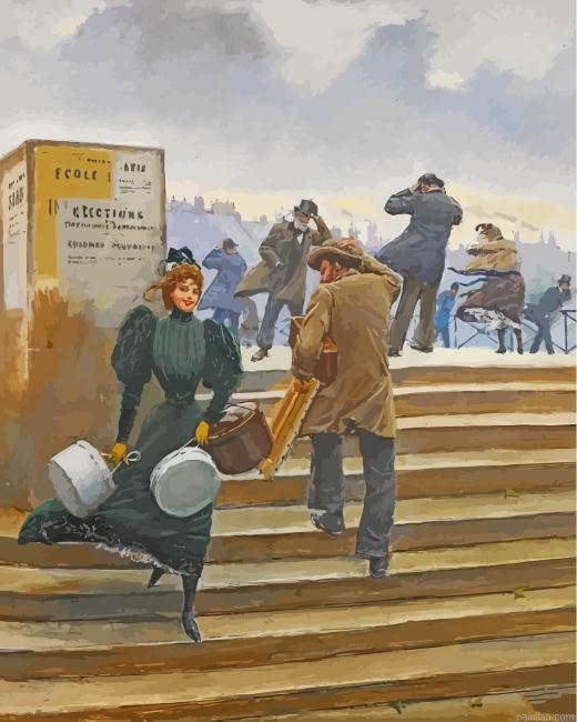 Modiste Sur Le Pont Des Arts Paint By Number.png