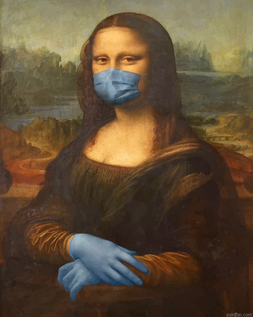 Mona Liza Wearing Mask New Paint By Numbers.png