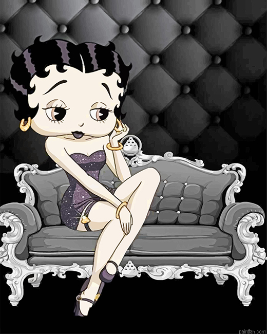 Monochrome Betty Boop Paint By Number.png