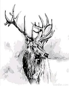 Monochrome Deer Paint By Numbers.png