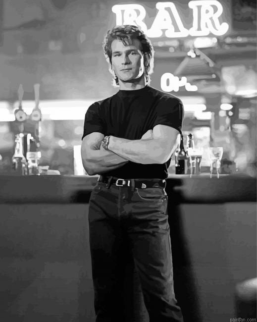 Monochrome Patrick Swayze Paint By Numbers.png